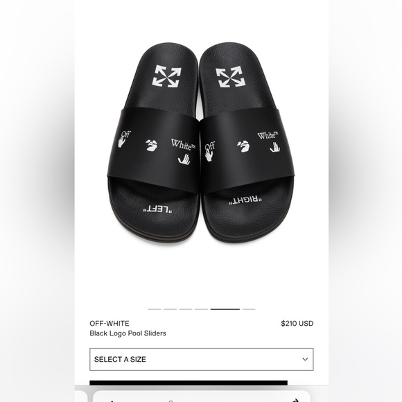 Off white flip flops slippers size 44eu - Picture 1 of 4